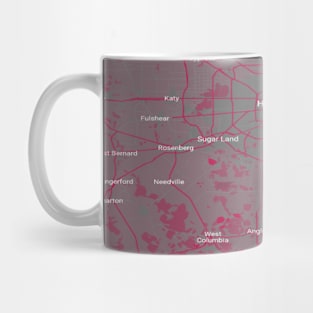 Houston dark pink map Mug